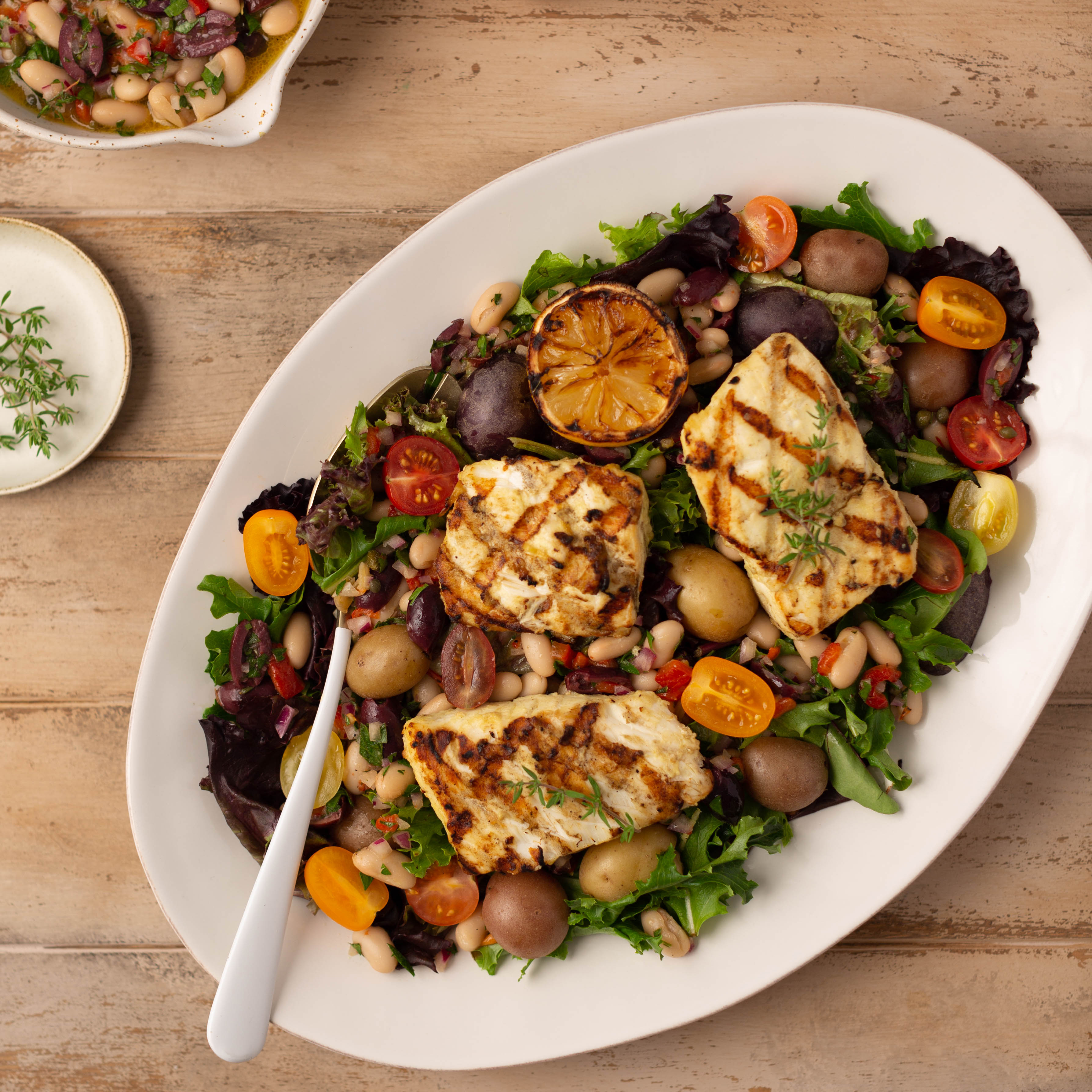 Summer Salad with Grilled Fish 